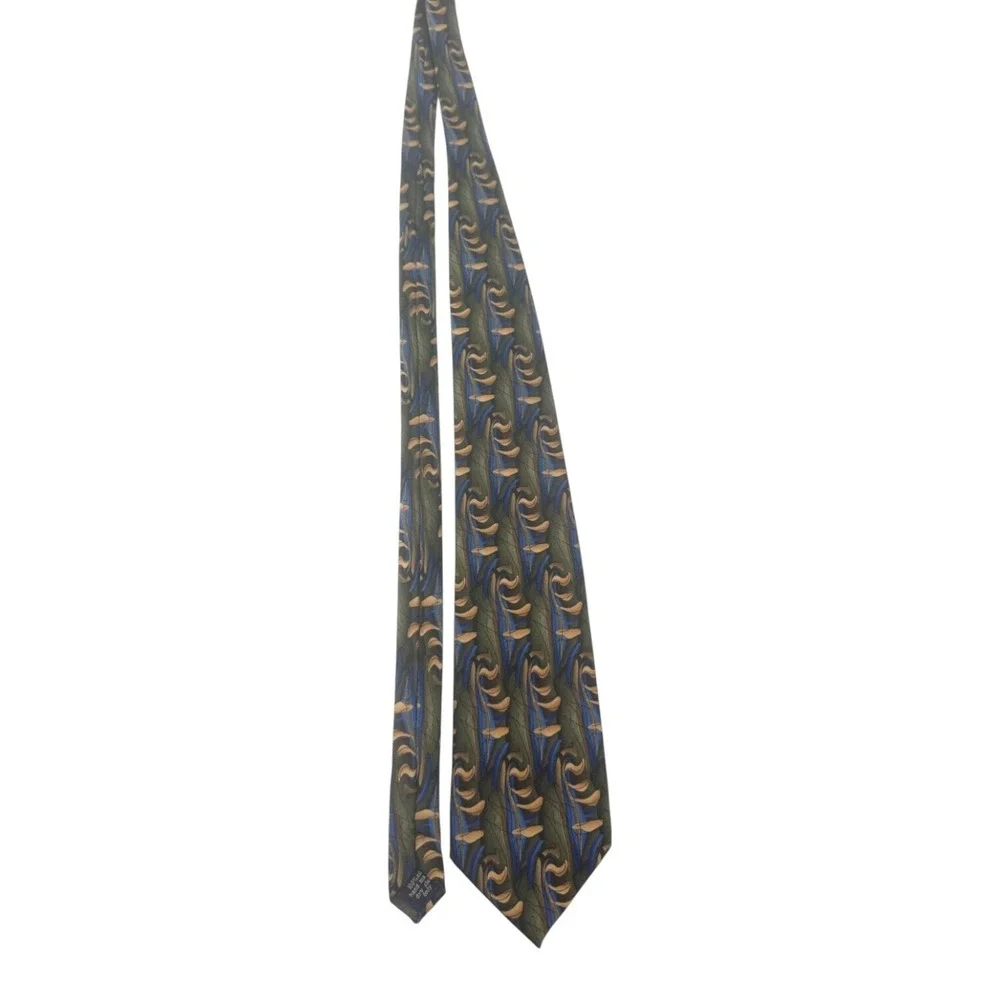 Cocktail Colors Men's Multicolor Abstract Peacock Novelty Neck Tie 100% Silk